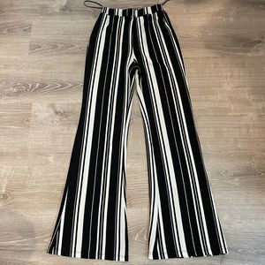 NWOT Black and White Striped Pants